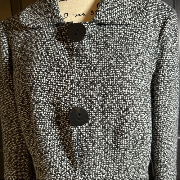 TALBOT'S Multi Color Tweed Big Button Blazer Jacket Sz 12 - Picture 3 of 9
